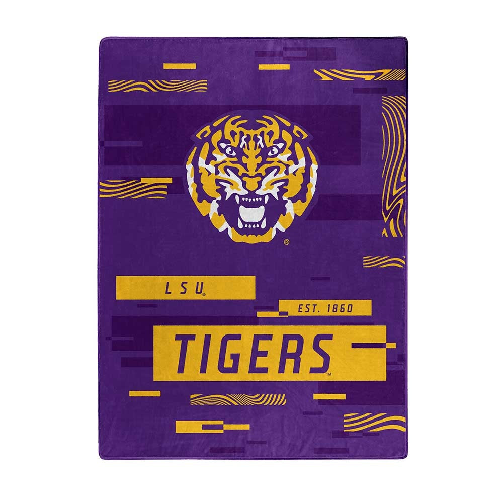 LSU Tigers Blanket 60x80 Raschel Digitize Design
