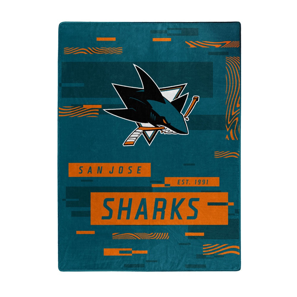 San Jose Sharks Blanket 60x80 Raschel Digitize Design