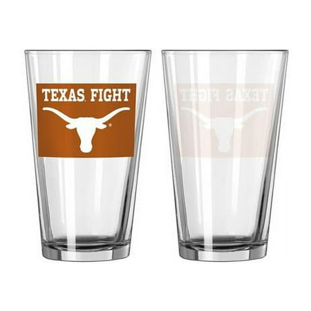 Texas Longhorns Glass Pint 16oz Texas over Longhorn Design CO