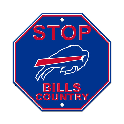Buffalo Bills Sign 12x12 Plastic Stop Style