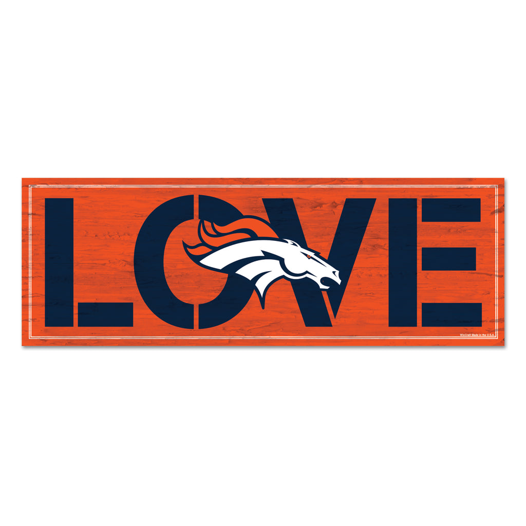 Denver Broncos Sign 8x23 Wood Love