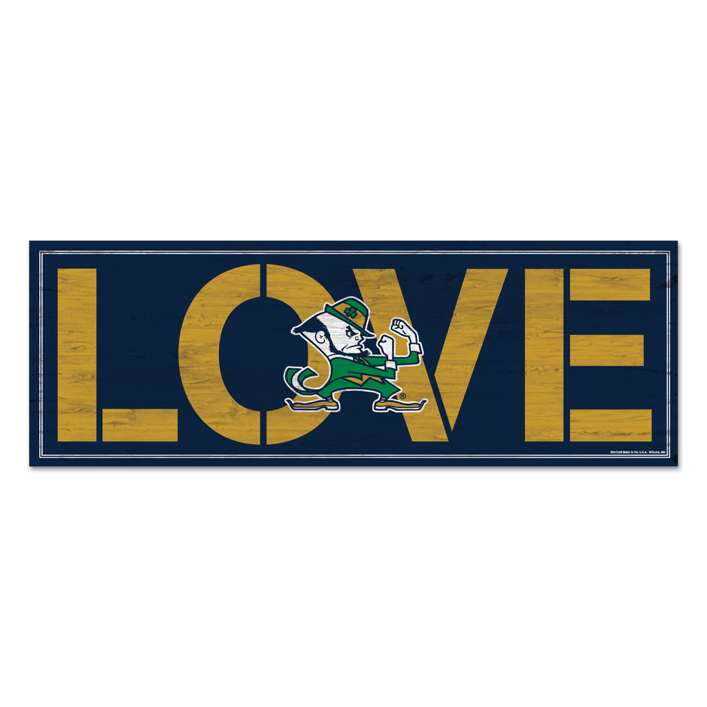 Notre Dame Fighting Irish Sign 8x23 Wood Love
