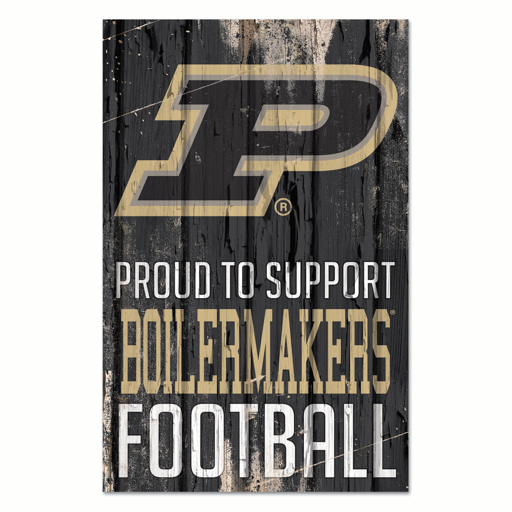 Purdue Boilermakers Sign 11x17 Wood Proud to Support Design