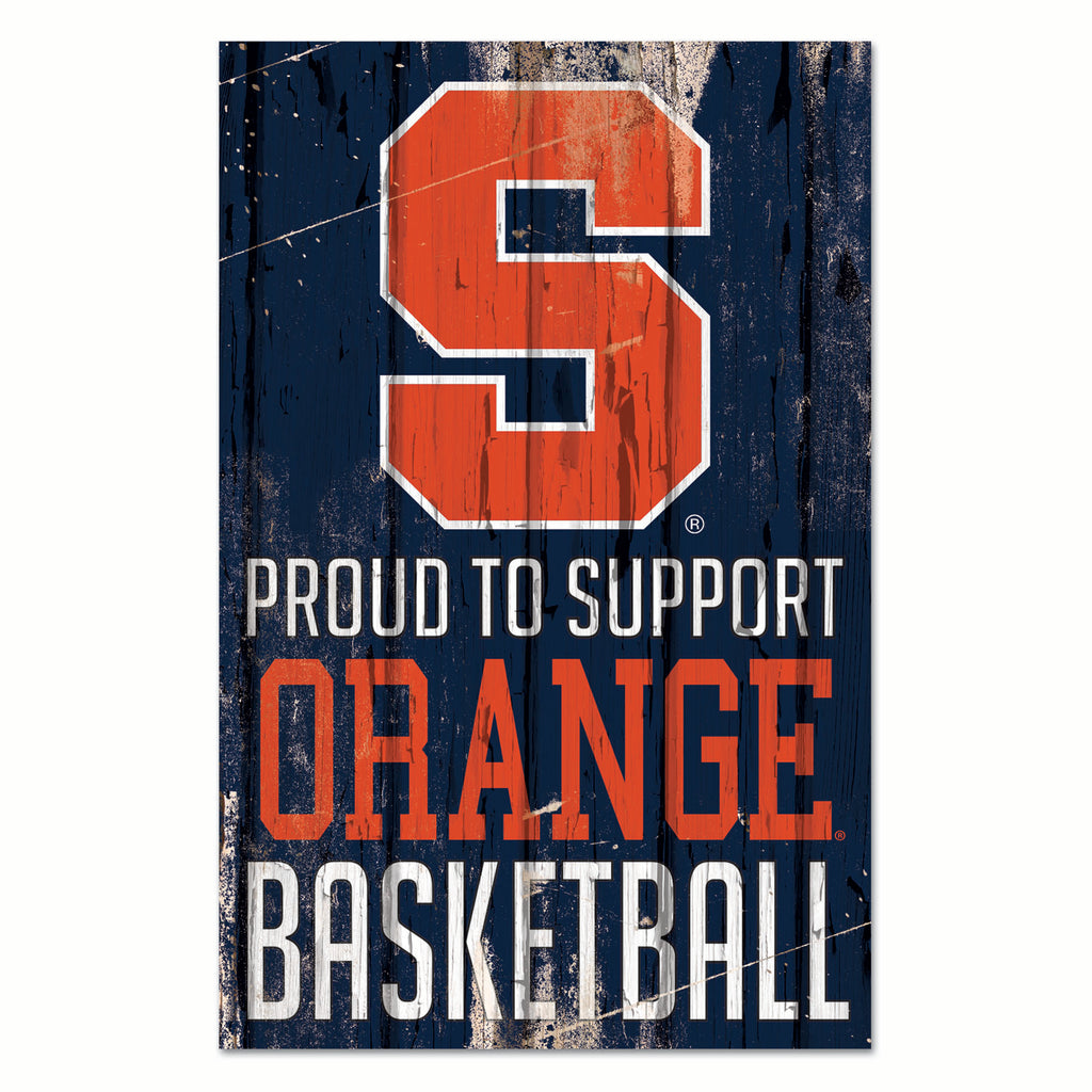 Syracuse Orangemen Sign 11x17 Wood Proud to Support Design