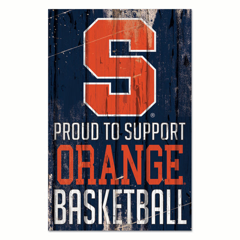 Syracuse Orangemen Sign 11x17 Wood Proud to Support Design