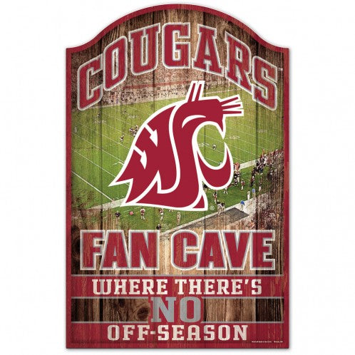 Washington State Cougars Sign 11x17 Wood Fan Cave Design Special Order