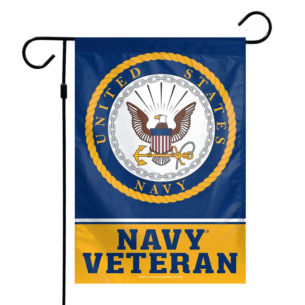 Veteran US Navy Flag 12x18 Garden Style 1 Sided Design
