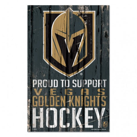 Las Vegas Golden Knights Sign 11x17 Wood Proud to Support Design
