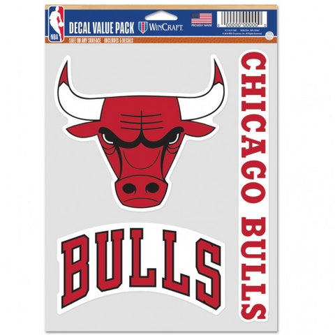 Chicago Bulls Decal Multi Use Fan 3 Pack