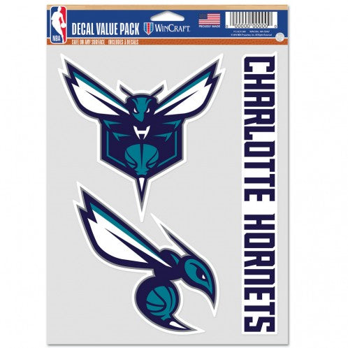 North Carolina Tar Heels Hornets Decal Multi Use Fan 3 Pack