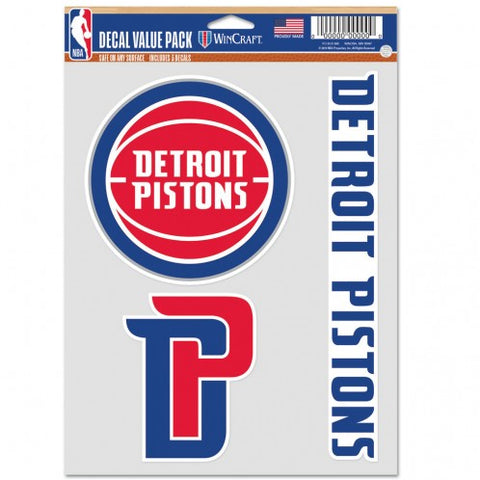 Detroit Pistons Decal Multi Use Fan 3 Pack