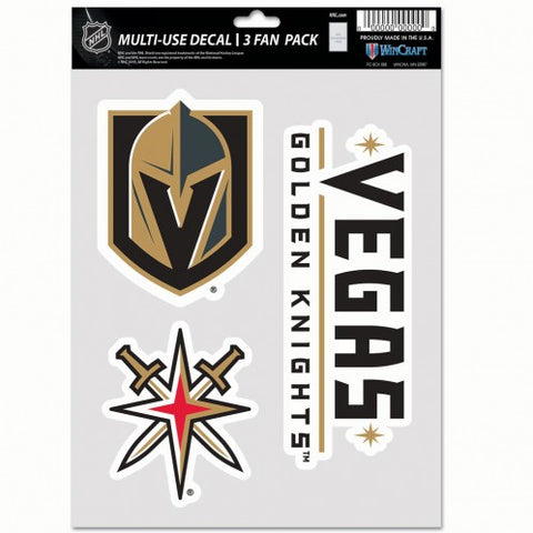 Las Vegas Golden Knights Decal Multi Use Fan 3 Pack