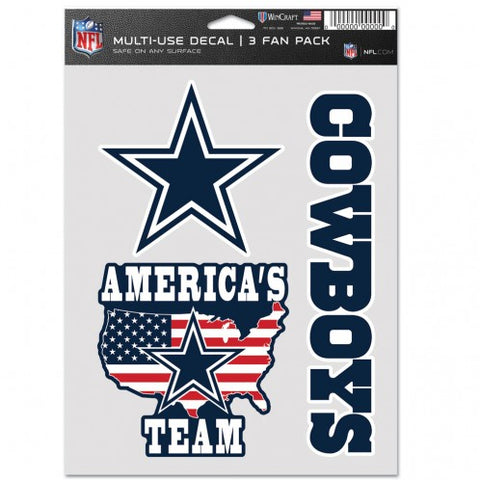 Dallas Cowboys Decal Multi Use Fan 3 Pack