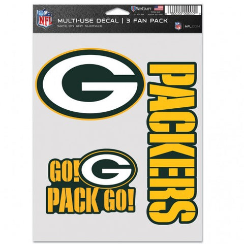 Green Bay Packers s Decal Multi Use Fan 3 Pack