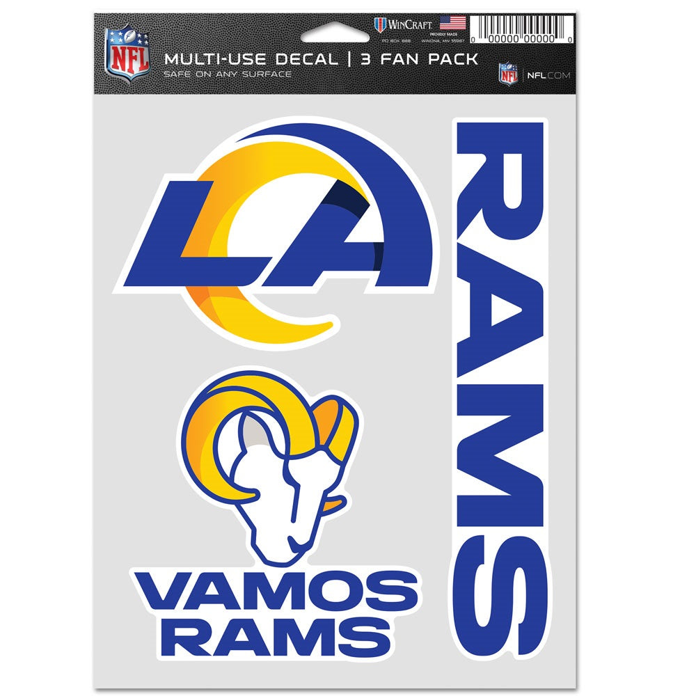 Los Angeles Rams Decal Multi Use Fan 3 Pack