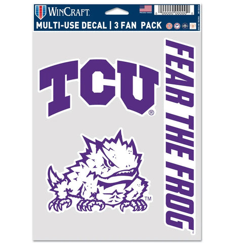 Texas Christian Horned Frogs Decal Multi Use Fan 3 Pack