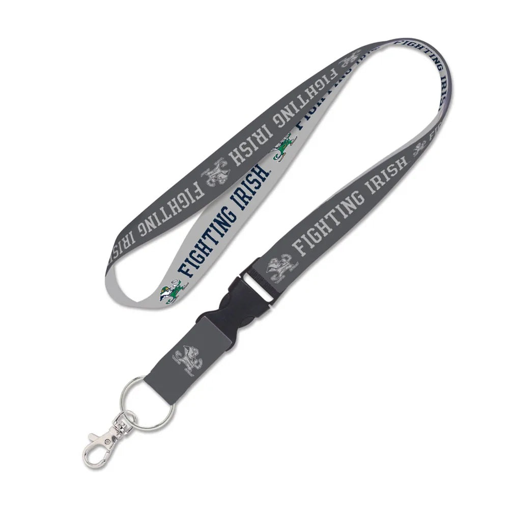 Notre Dame Fighting Irish Lanyard with Detachable Buckle Charcoal Special Order