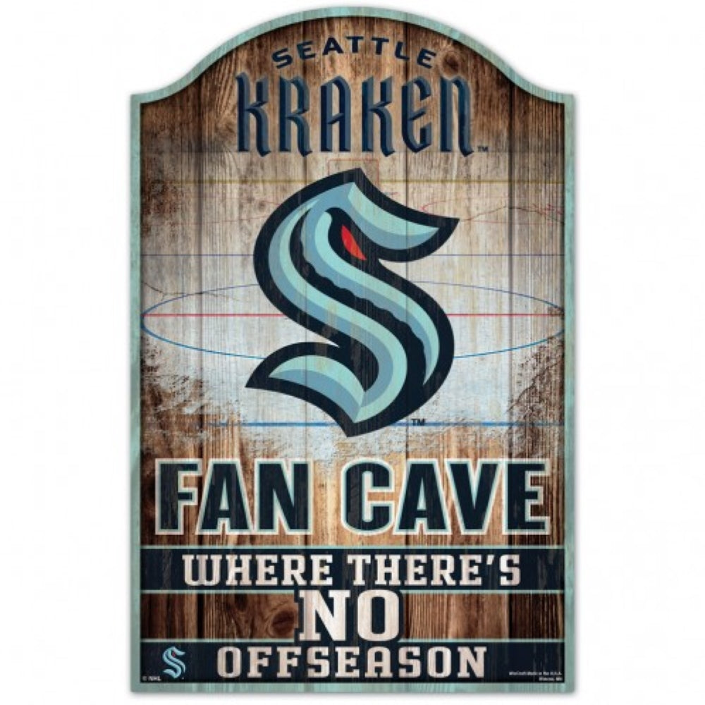 Seattle Kraken Sign 11x17 Wood Fan Cave Design Special Order