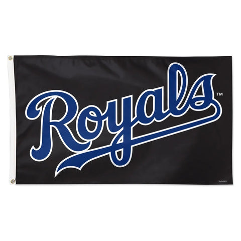 Kansas City Royals Flag 3x5 Deluxe Style Black Special Order