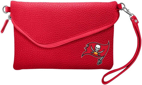 Tampa Bay Buccaneers Purse Pebble Fold Over Crossbody Dark Red