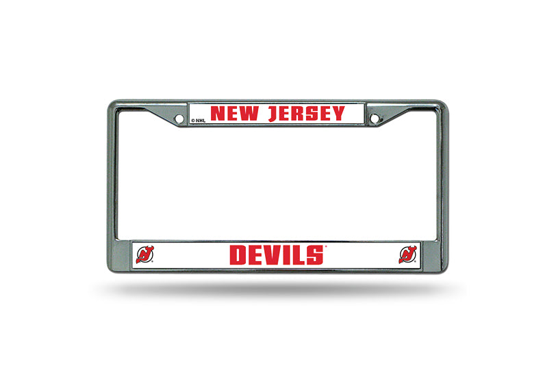 New Jersey Devils License Plate Frame Chrome Special Order
