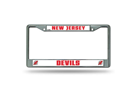 New Jersey Devils License Plate Frame Chrome Special Order