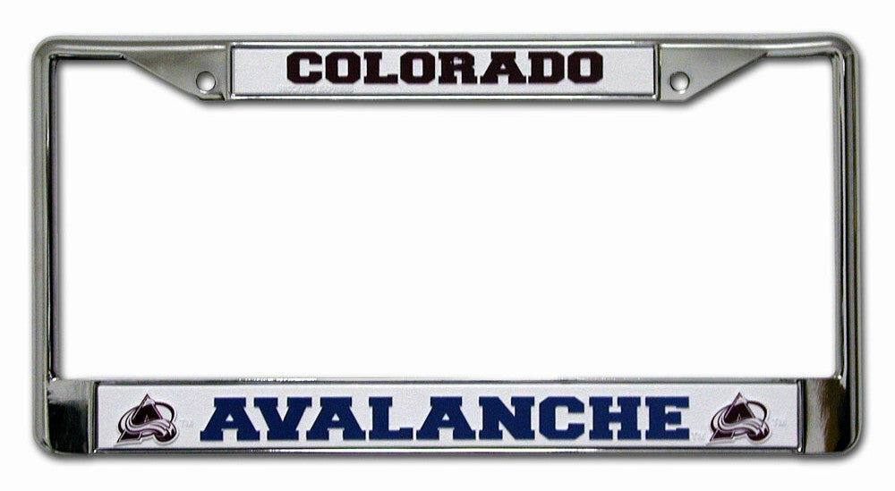 Colorado Avalanche License Plate Frame Chrome Printed Insert