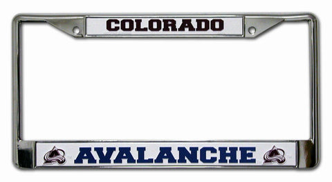 Colorado Avalanche License Plate Frame Chrome Printed Insert
