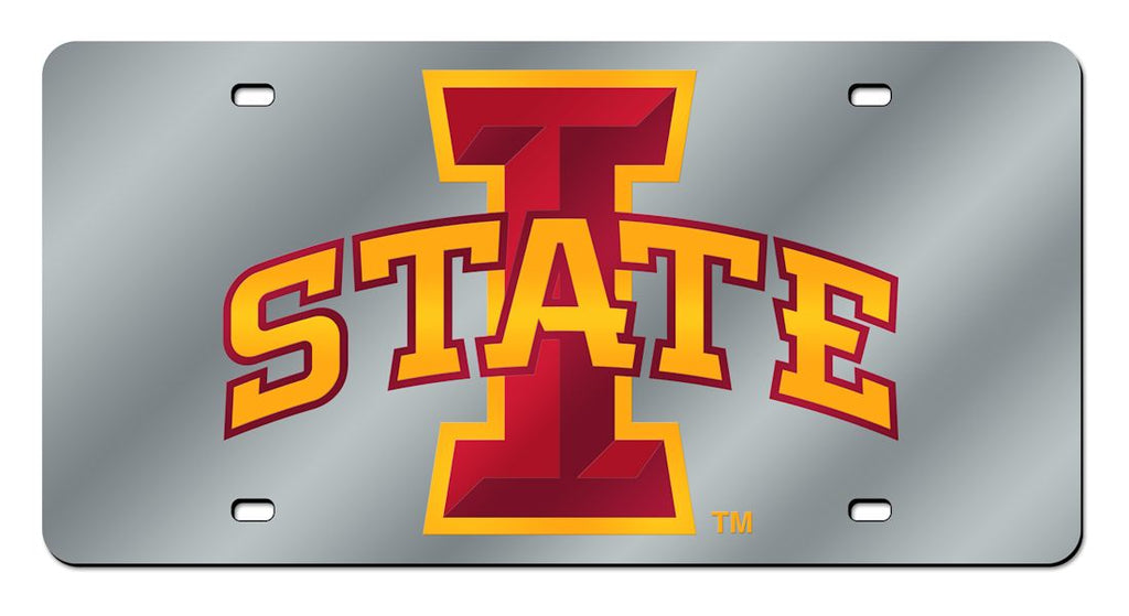 Iowa State Cyclones License Plate Laser Cut Silver Special Order