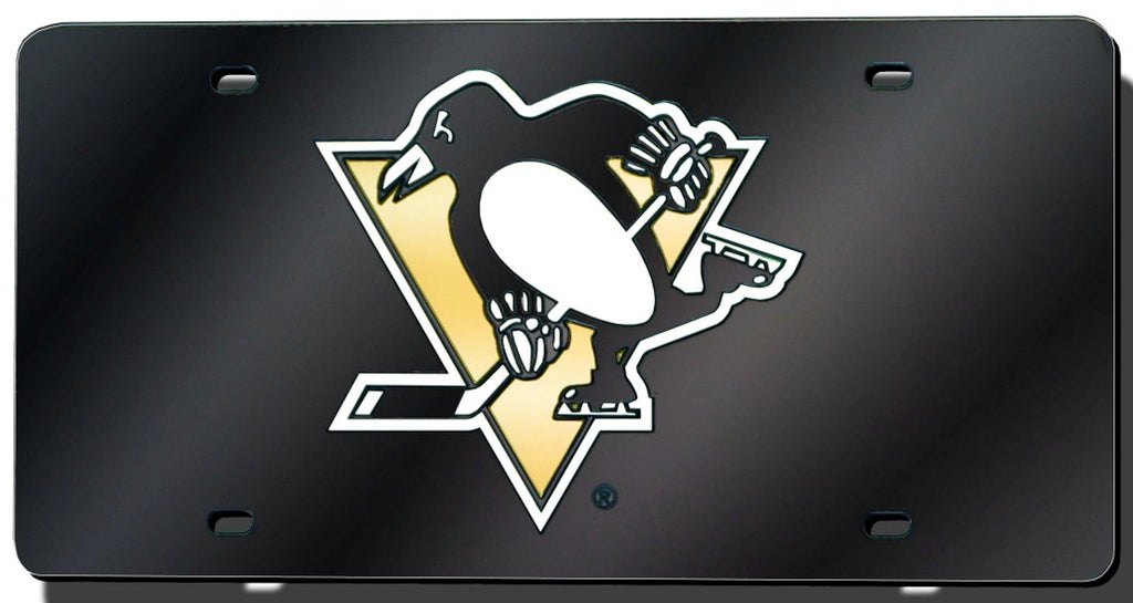 Pittsburgh Penguins License Plate Laser Cut Black Special Order