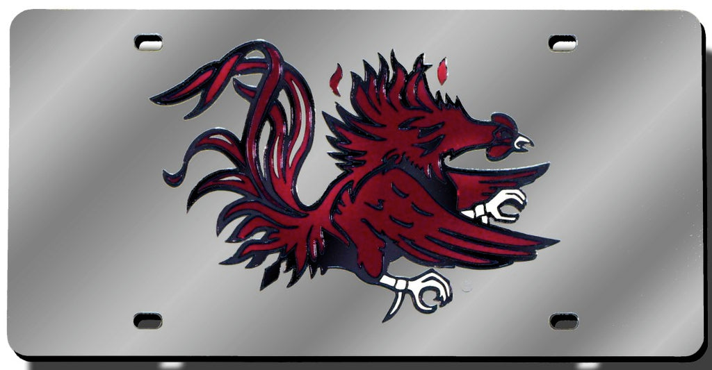South Carolina Gamecocks License Plate Laser Cut Silver Special Order