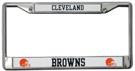 Cleveland Browns License Plate Frame Chrome
