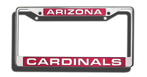 Arizona Cardinals License Plate Frame Laser Cut Chrome Special Order