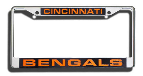 Cincinnati Bengals License Plate Frame Laser Cut Chrome Special Order