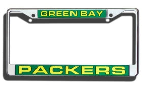 Green Bay Packers s License Plate Frame Laser Cut Chrome