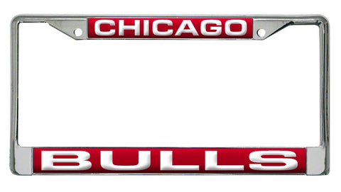 Chicago Bulls License Plate Frame Laser Cut Chrome Special Order