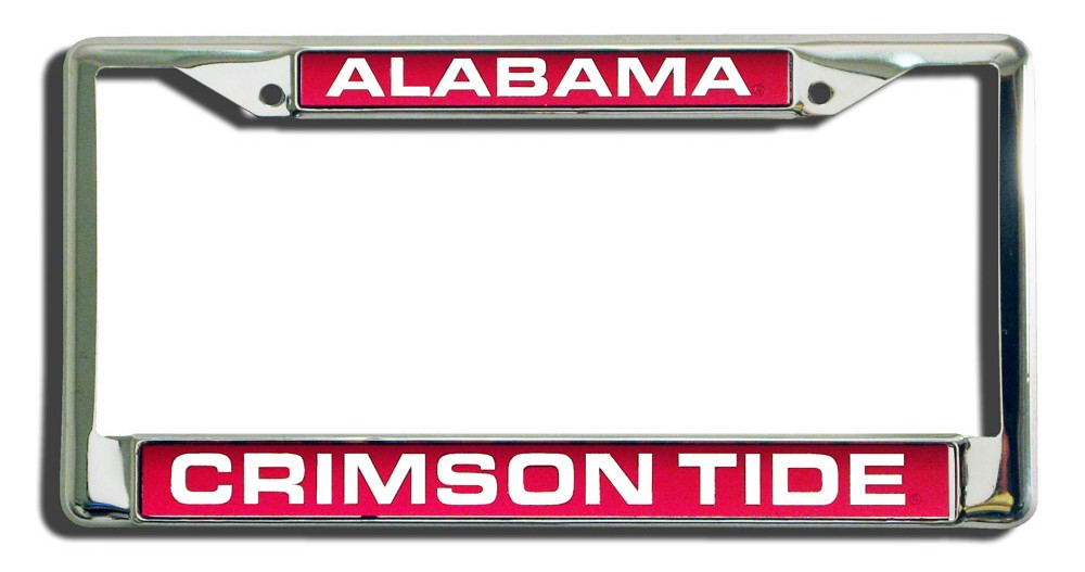 Alabama Crimson Tide License Plate Frame Laser Cut Chrome