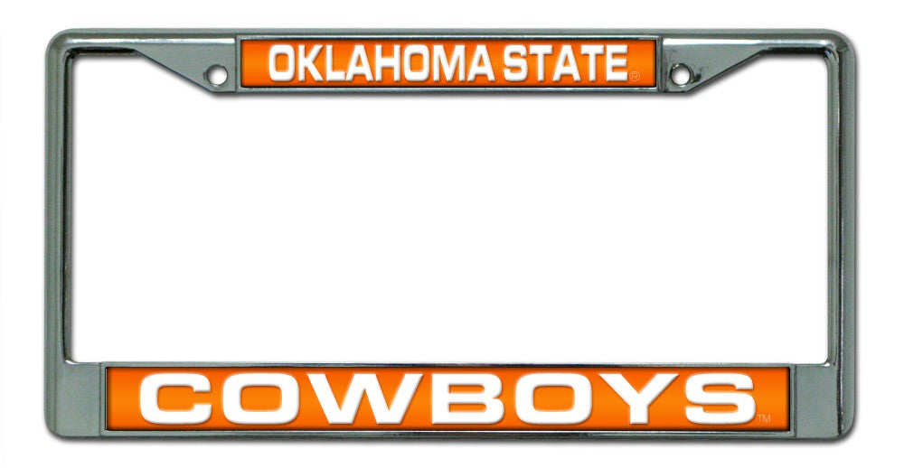 Oklahoma State Cowboys Laser Cut Chrome License Plate Frame Special Order