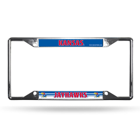 Kansas Jayhawks License Plate Frame Chrome EZ View Special Order
