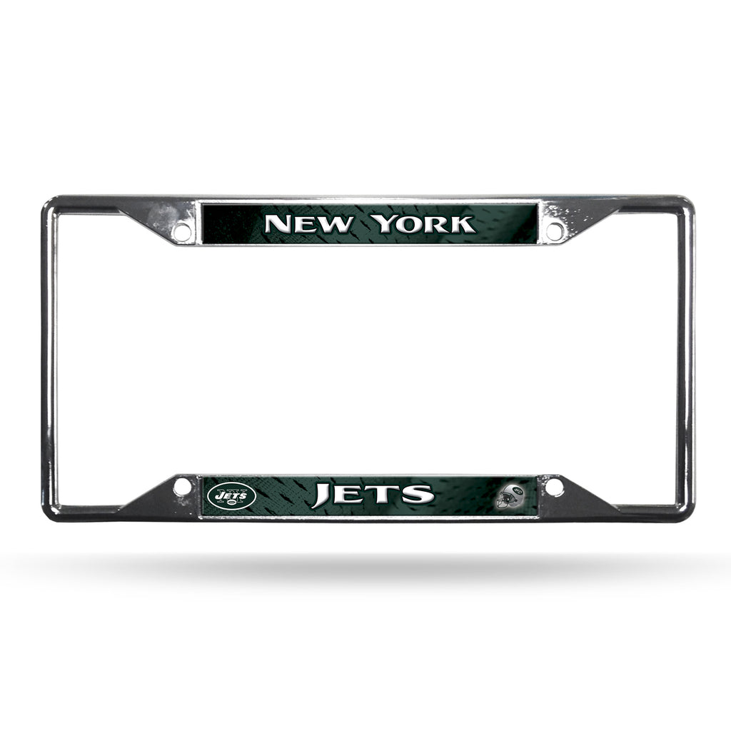 New York Jets License Plate Frame Chrome EZ View Special Order