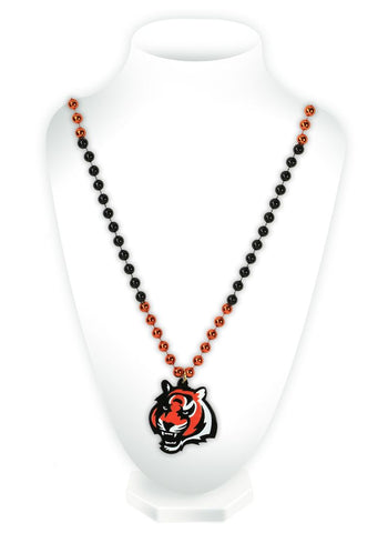 Cincinnati Bengals Mardi Gras Beads with Medallion Special Order