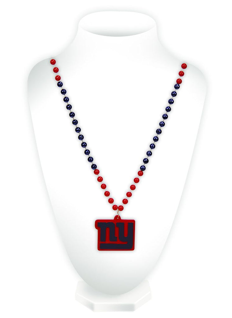 New York Giants Mardi Gras Beads with Medallion Special Order