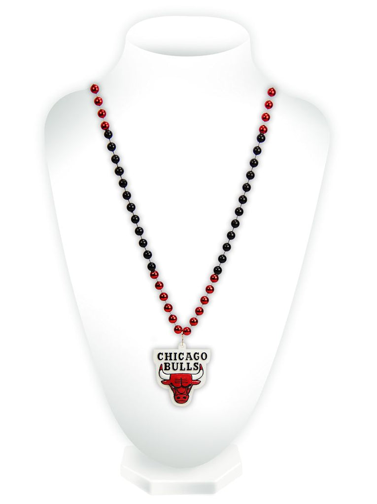 Chicago Bulls Beads with Medallion Mardi Gras Style Special Order
