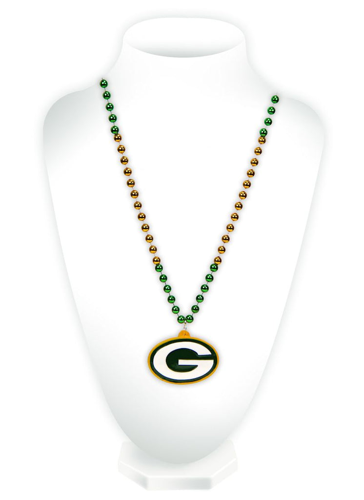 Green Bay Packers s Beads with Medallion Mardi Gras Style