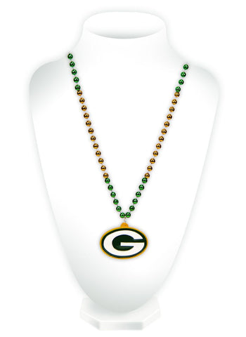 Green Bay Packers s Beads with Medallion Mardi Gras Style