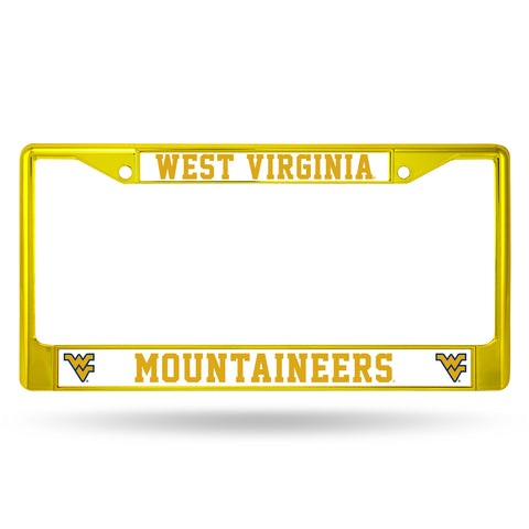 West Virginia Mountaineers License Plate Frame Metal Yellow Special Order