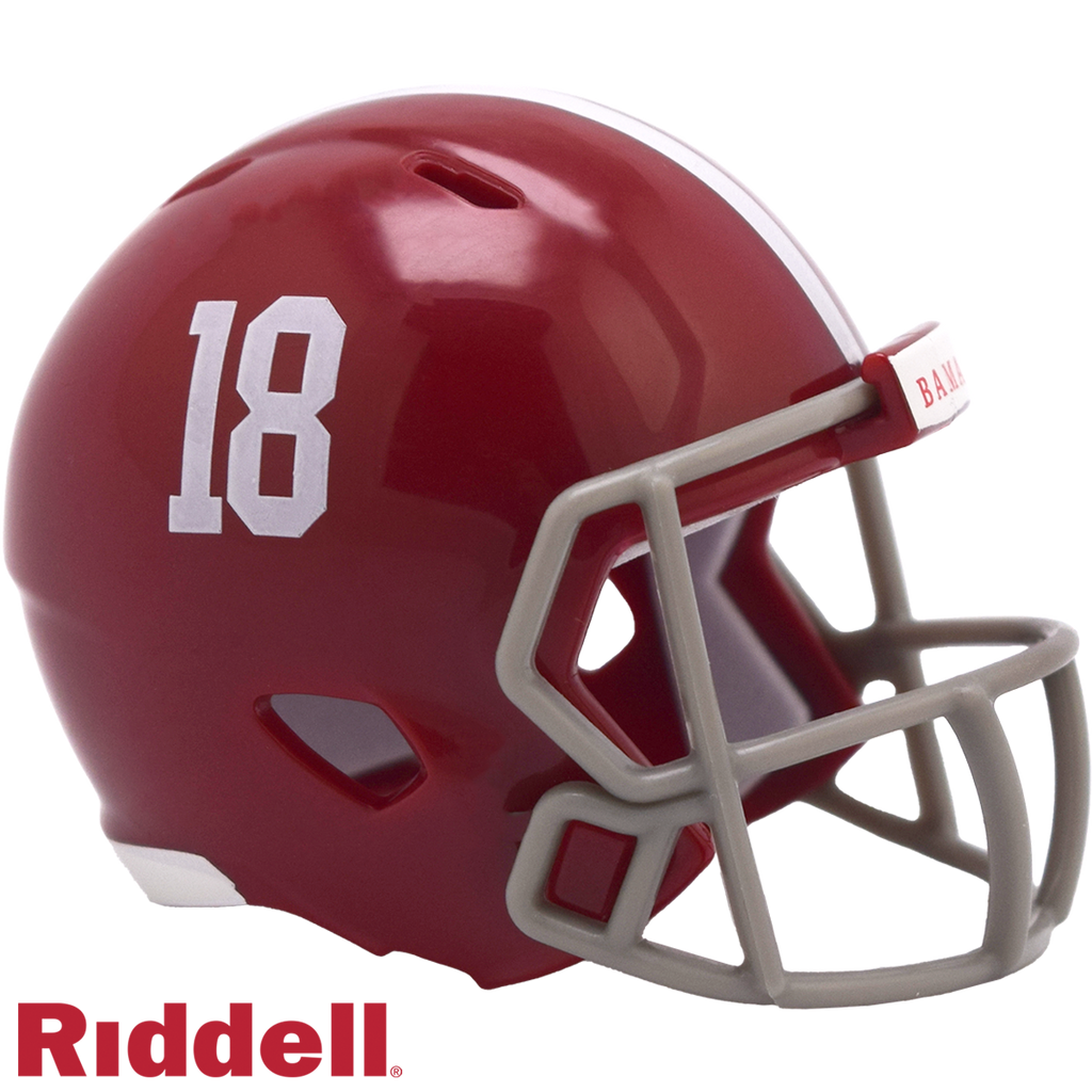 Alabama Crimson Tide Helmet Riddell Pocket Pro Speed Style #18 Periodic Restock