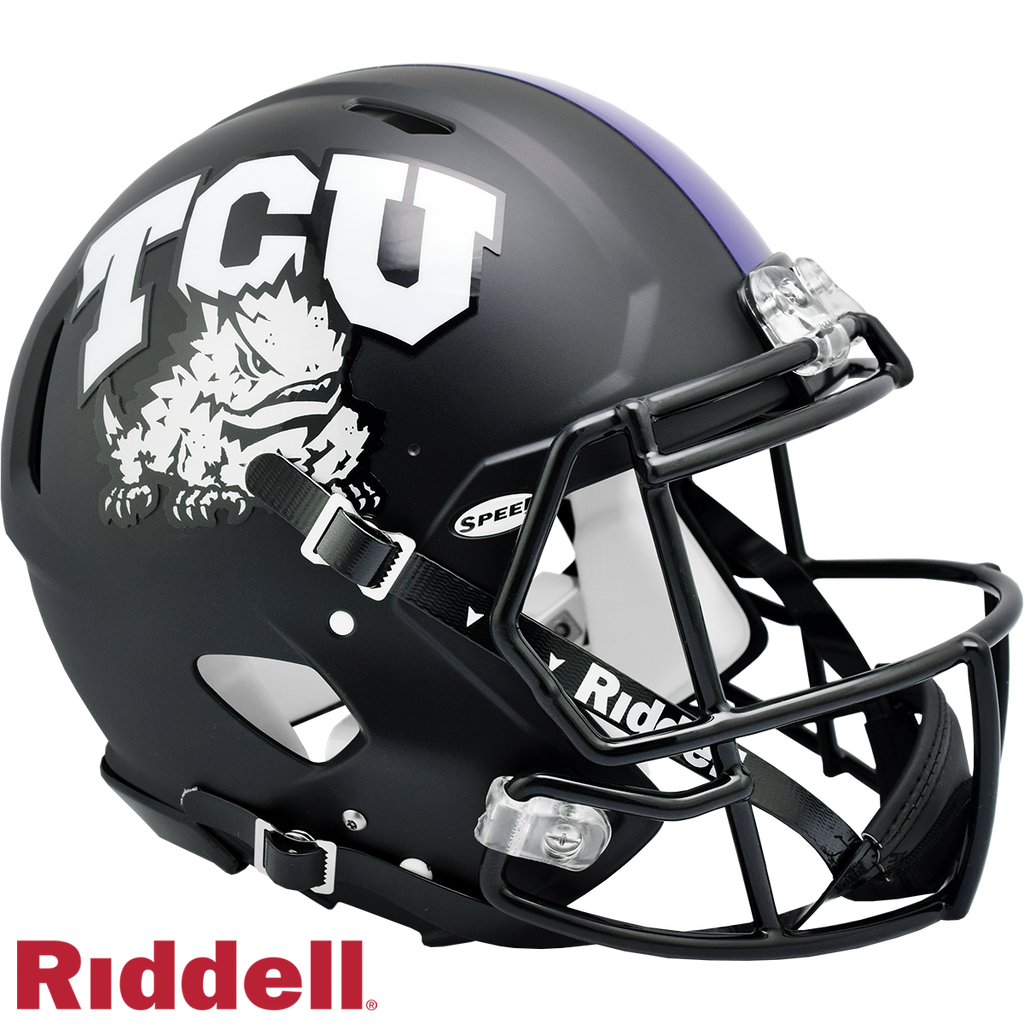 Texas Christian Horned Frogs Helmet Riddell Authentic Full Size Speed Style Matte Black Special Order