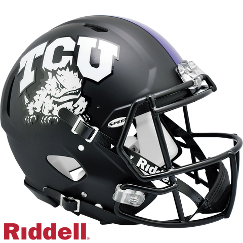 Texas Christian Horned Frogs Helmet Riddell Authentic Full Size Speed Style Matte Black Special Order
