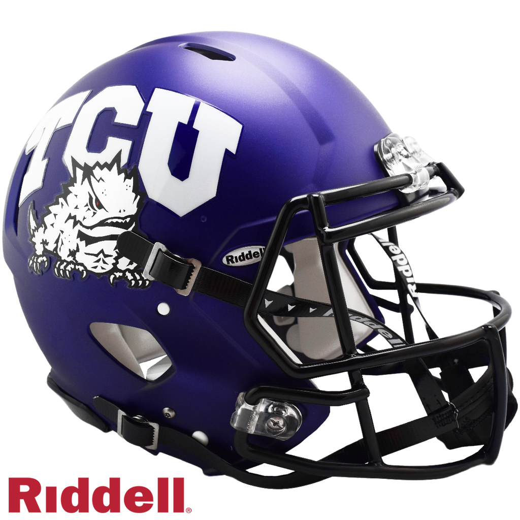 Texas Christian Horned Frogs Helmet Riddell Authentic Full Size Speed Style Satin Purple Special Order